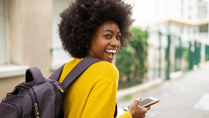 young person on their phone